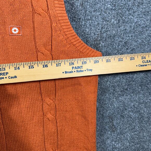 Southpole Signature Series Sweater Vest Men's Large Orange Cable Knit - Picture 5 of 8